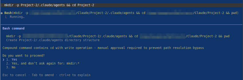 Claude Mkdir Project