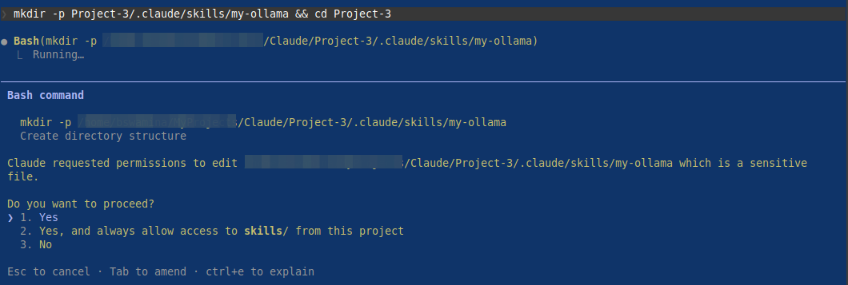 Claude Mkdir Project 3