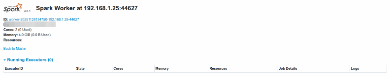 Spark Worker Web UI