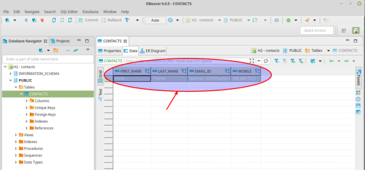Contacts Updated Row
