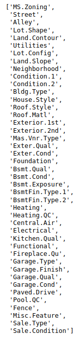 Categorical Features
