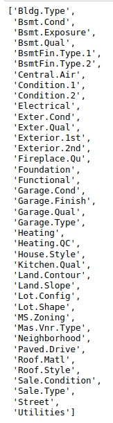 Categorical Features