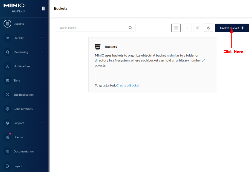 Create Bucket Button