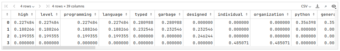 TF-IDF Dataframe