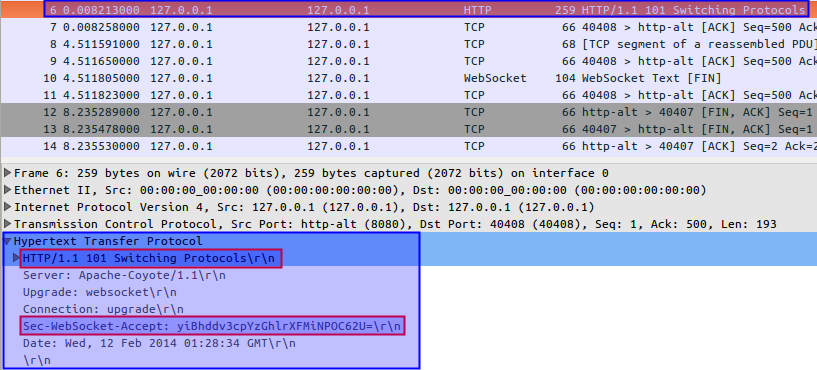 Wireshark Server Response