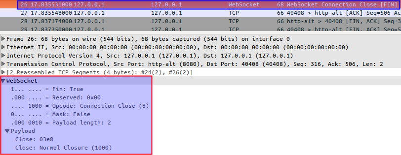 Wireshark WebSocket Server Close