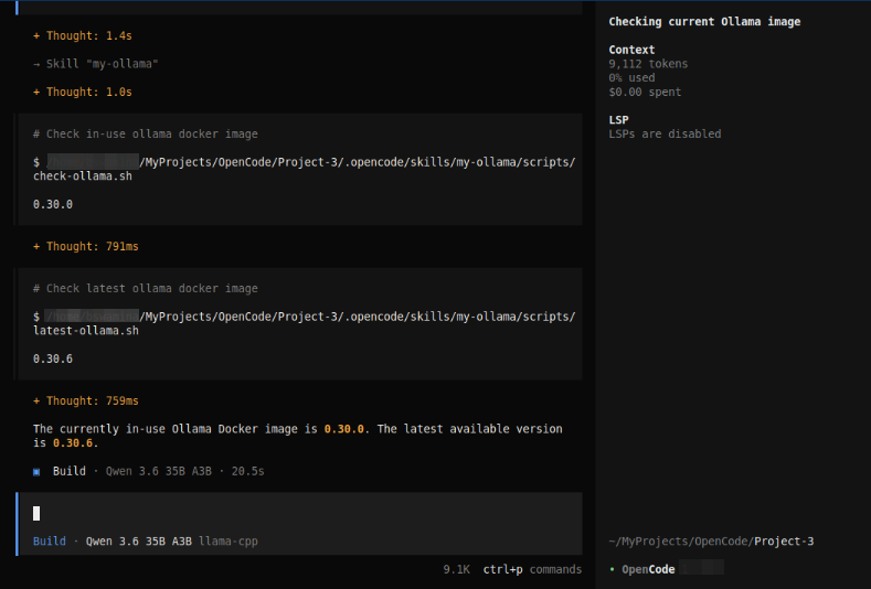 OpenCode InUse Ollama