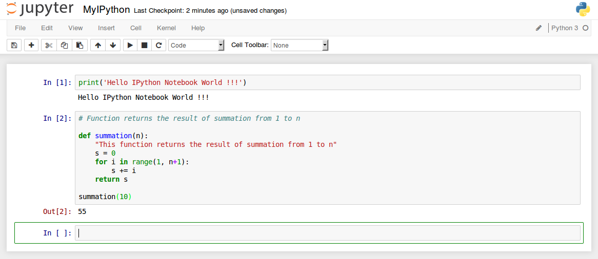 Notebook Python Code