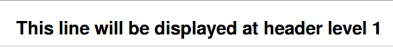 Markdown Header 1