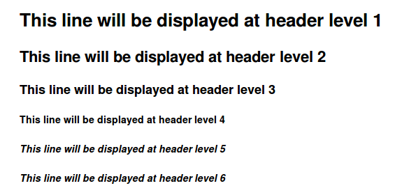 Markdown Headers All