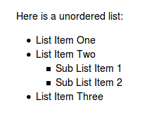 Markdown Unordered List